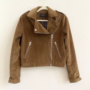 Blu Pepper Brown Corduroy Faux Suede Rider Biker Jacket Women’s Size Small
